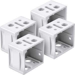 Jetec 4 Pieces 1 Inch Mini Blind Brackets White Plastic Profile Box Mounting Window Blinds Headrail Bracket