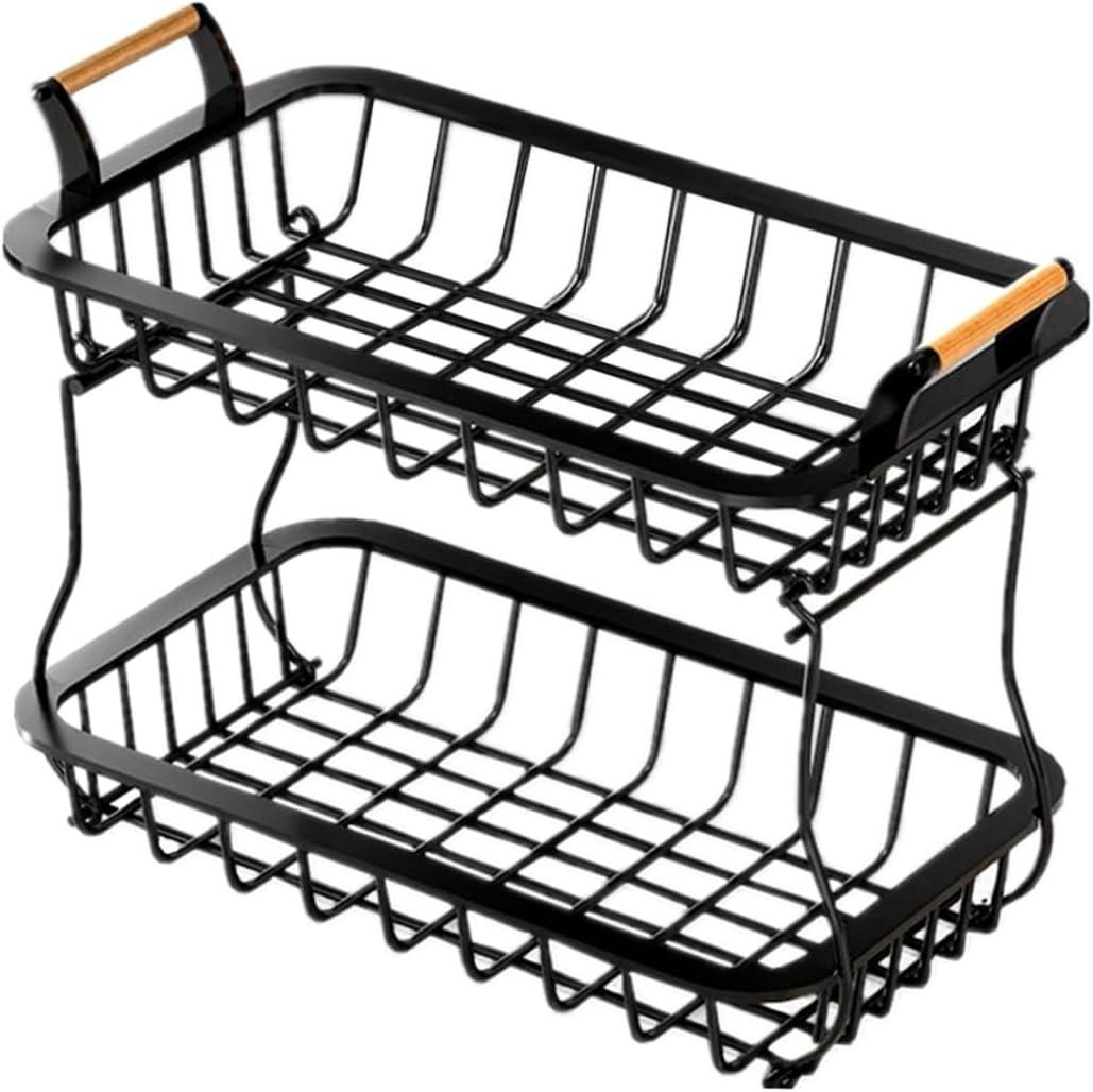 Versatile Detachable Storage Basket Kitchen Vegetable and Fruit Holder Compact Design for Countertop Organization Iron Material Space-saving for