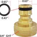 HQMPC Garden Hose Quick Connect Solid Brass Quick Connector Garden Hose Fitting Water Hose Connectors 3/4 inch GHT (2SETS)