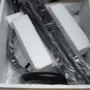 Heakrit C Shaped Side End Table, Round Glass Side Table Nightstand for Small Spaces, Small Round Drink Snack Accent Martini Table for Living Room Bedroom (Black)