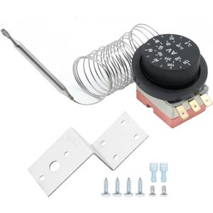 EATAKWARD 32-248'F Adjustable Electric Radiator Cooling Fan Thermostat Switch, 3-Pin Coolant Temperature Probe Controller Kit for Various Car, Truck and RV Models