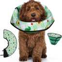 Soft Dog Cone Collar After Surgery: Foldable Long Comfortable Comfy Fabric Recovery Shame Elizabethan Stop Licking Small Medium Large Dogs (Green, L)