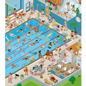 Jigsaw Puzzle for Adults, Lively Swimming Pool in Summer Challenging Educational Fun Family Activities Games Toys Gifts Wooden Puzzles 1000 Piece