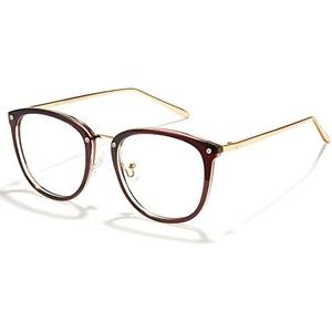 Cyxus TR90 Cat Eye Women Eyewear Frames Round Stylish Retro Metal Ultra Light Blue Light Glasses UV Blocking Eyeglasses
