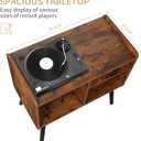 Possile Record Player Stand with Vinyl Record Storage, Mid-Century Turntable Stand for Living Room Bedroom Office, Record Player Table, Vinyl Holder Holds up to 100 Albums, Rustic Brown
