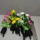 Uonlytech 4pcs Solar Powered Led Lights Outdoor Pin Lamps for Lawns Walkways Decorate Red Yellow White Floral Designs