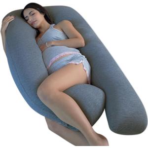 Pharmedoc Pregnancy Pillows, U-Shape Full Body Pillow - Solid  Cooling Removable Cover Dark Grey  Pregnancy Pillows for Sleeping  Body Pillows for Adults, Maternity Pillow and Pregnancy Must Haves (Cooling Grey)
