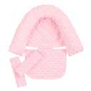 Baby Head Support and Strap Covers - Infant Head Support Pillow Super Soft Head and Neck Pillow for Car Seat Baby Headrest and Carseat Neck Cover,Light Pink