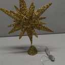 15 Inch Christmas Tree Star Topper with 60 LED Timer Lights & Remote, 18-Point USB Powered Lighted Gold Moravian Star Tree Topper for Indoor Holiday Party Xmas Tree Decoration