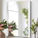White Bathroom Mirror 20x28 InchSolid Wood Framed Rectangle Wall Mirrors for Bedroom Living Room or Entryway