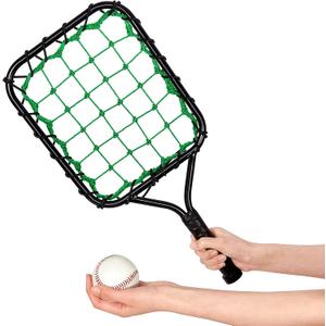 Meooeck Baseball Fungo Racket Light Weight Bat Racket 12 oz Fungo Bat Baseball Softball Training Equipment for Coaches Youth Parents Drills Control and Accuracy Practicing, Black Green, One Size