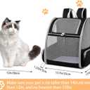 Cat Backpack Dog Backpack Carrier for Small Dogs and Medium Cat up to 15lbs, Travel Pet Carrier for Puppy Kitten Bunny, Cat Dog Carrying Backpack Collapsible (Black)