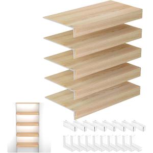 Wire Shelf Cover,24x12 Inch Wire Rack Covers for Pantry,0.25 Inch Thick PVC Wood-Look Faux Wood Shelf Covers,Set of 5