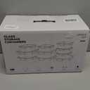 10-Pack Glass Food Storage Containers with Tempered Lids  Borosilicate, Airtight, Oven-Safe (-4F~950F), BPA-Free, 4.4 & 1.6 Cup, Leak-Proof, Dishwasher Safe (Gray)