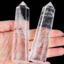 LAIDANLA Clear Quartz Healing Crystals Wands 3.5-4" Polishing Natural Reiki Energy Wand Stone Hexagonal Point Large Crystal Gemstones for Meditation Therapy Crystal Grid Decoration 1Pcs
