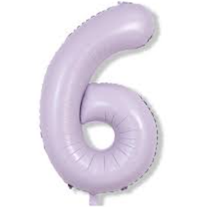 DUSTY PURPLE BALLON NUMBER 6 LARGE SIZE