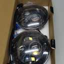 MGLLIGHT DOT Approved 7 Inch Halo LED Headlight Kit H4 High Low Beam - H6024 Plug and Play Compatible with Wrangler JK/TJ/CJ, Miata & More (H6024 Replacement), 2-Pack