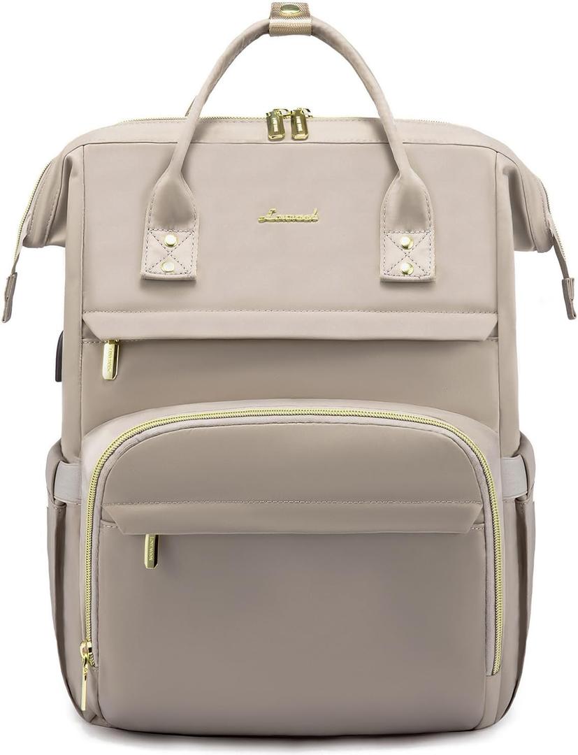 LOVEVOOK College Laptop Backpack, 15.6 Inch Travel Backpack for College, Waterproof Work Backpack Woman for Teacher Nurse Anti-theft Travel Back Pack, Gifts for Women, Dim Grey