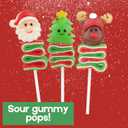 Needzo Sour Christmas Gummy Pops, Individually Wrapped Candy Skewers, Stocking Stuffer Gifts (Pack of 6) (EXP 06/09/26)