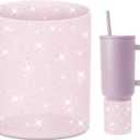 2 x Silicone Boot Compatible with Sinple Midern 24/30/40 oz Tumbler with Handle/Trek Pivot, Protective Anti-Scratch Bottle Bottom Sleeve Cover Compatible with Sinple Midern Tumbler (Bling Lavender Mist)