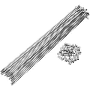 20 Set 12G Bicycle Spokes 210mm Bike Wheel Spokes Carbon Steel Galvanized Silver Tone
