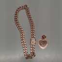 Cuban Dog Chain with Pet ID Tag, Bling Crystal Choke Collar Dog Metal Training Chain Walking Necklace for Small Medium Large Dogs Cats (16in, Rose gold)