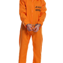 PGOND Men Inmate Costume Adult Orange Jumpsuit M