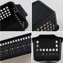 Plastic Slim Storag Basket, 6 Packs Small Organizer Basket Bins, Black