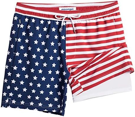 maamgic 2 in 1 Mens Swim Trunks 7 Inch Swim Shorts Swim Suits Board Shorts, XL