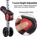 Wheelchair Anti Tip Device, 7-Level Adjustable Aluminum Anti Tippers with Wheels, Universal Rear Anti-Tipping Stabilizer Set for Manual and Electric Transport Chairs, 1 Pair,7/8" (22mm)
