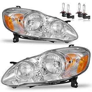 ROADEAL Headlights for 2003-2008 Toyota Corolla CE LE S XRS