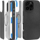 LONLI 2.0 - for iPhone 16 Pro Case - The Toughest Aramid Fiber Magnetic Protective Phone Cover - [360 Shock-Absorbent Bumper and Inner TPE Frame] - [Compatible with Magsafe] - Aramid Fiber