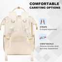 AIJIEKE Lunch Backpack for Women, 15.6 Inch Laptop Backpack with Detachable Insulated Cooler Lunch Box, 2-in-1 Water Resistant Work Computer Bag for Nurse Teacher College Commute, Beige
