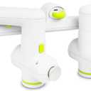 ProsourceFit Dual Pro Percussion Massage Gun, 6 Attachable Pieces for Deep Tissue Relief, Muscle Massager Gun with 4 Speed Levels, Adjustable Handles for Back Massage, and Quiet Portable Relief, White