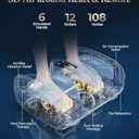 HomeCare Shiatsu Foot Massager with Heat & Ice Therapy - Gray, Deep Kneading for Plantar Fasciitis & Neuropathy Relief, Adjustable Intensity, Feet/Leg/Calf/Ankle at Home/Office, Gifts for Women, Men