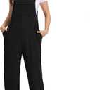 Overalls for Women 2026 Casual Sleeveless Bib Pants Adjustable Straps Jumpsuits Loose Fit Rompers with Pockets (Black, L)