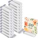 Acrylic Place Card Holders - 4 Inch Clear Table Number Holders Display Stand for Wedding Sign Name Card Menu Photos, Table Number Stands for Party Office Events Meeting Decoration, 20 Pack