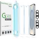 amFilm Auto-alignment OneTouch for Samsung Galaxy S25+ Plus 6.7'' Screen Protector + Camera Lens Protector, Tempered Glass, 30 seconds Installation, Bubble Free, Case Friendly, Anti-Scratch [2+2 Pack]