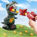 Dinosaur Shooting Boy Toys for Kids Age 3 4 5 6 7 8 - Moveable Shooting Game with Scoreboard, Light & Sound, 12 Foam Balls, Boy Toddler Toys 5-7 6-8 8-10, Competition Game Gifts (Dark Green)