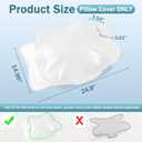 Butterfly Pillowcase for Cervical Pillow, Thickened Soft Fabric, Replacement Cover for Ergonomic Contour Neck Pillow, Zipper Closure, Machine Washable, White Pillowcase Only