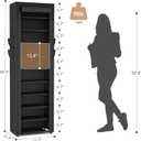 VTRIN Vertical Narrow Shoe Rack Organizer 10 Tier Tall Shoe Shelf Holds 20-22 Pairs with Non-Woven Dustproof Cover for Closet, Entryway Black