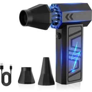 Electric Air Duster-110000RPM Super Power Cordless Air Duster, 3-Gear Adjustable Mini Blower with Rechargeable Battery, Dust Blower for Computer, Keyboard, House, Outdoor and Car