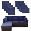 SUSIE'S GARDEN 9p Patio Cushion Covers Outdoor Patio Cushions Covers Replacement Waterproof with Zipper for 5 Pcs Patio Furniture Set, Slipcovers for Outdoor Cushions Navy, Covers Only
