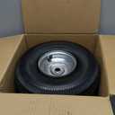 RRQ 10 Inch Pneumatic Wheel 4.10/3.50-4 Tire, 10" Pneumatic Wheels with 5/8" Bearings,2.2" Offset Hub for Garden Cart, Hand Truck, Lawn Cart, Mower (2 Pack)