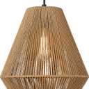 ELYONA Woven Pendant Lights Modern Boho Hanging Lamp with 12" Handwoven Rattan Basket Shade Adjustable Rustic Pendant Light Fixtures for Kitchen Island Farmhouse Dining Room Bar Bedroom Foyer Hallway