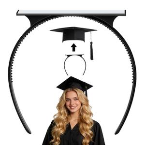 6 x Graduation Cap Headband Insert, Grad Cap Headband Holder - Secures Your Graduation Caps & Keeps Hairstyle, Hat Accessories for Graduates, Students, Women