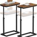 TUTOTAK End Table, Side Table, Tall Couch Table, Sofa Table, Living Room, Bed Room, Brown TB01BB0832