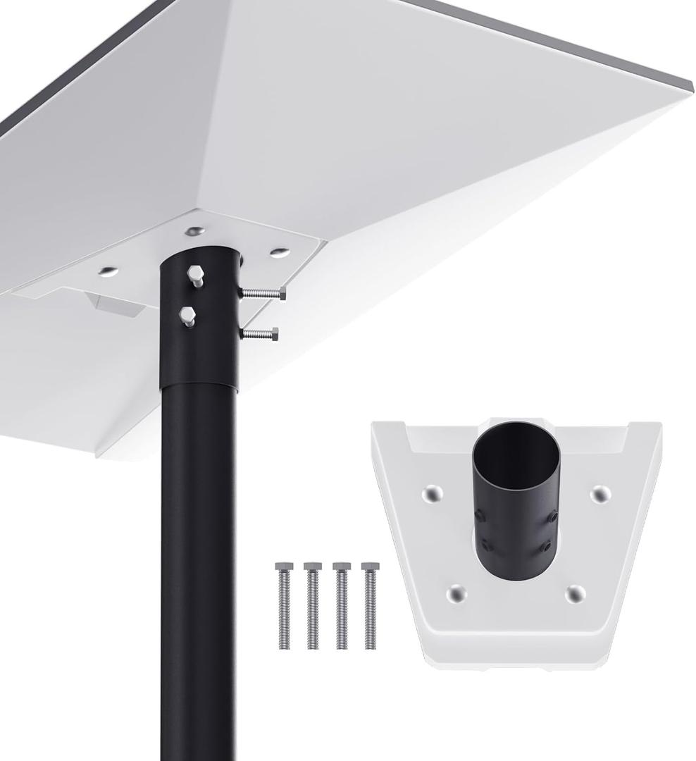 Starlink Gen 3 Mount Pipe Adapter  1.88 Pipe Fit, 360 Adjustable, Weatherproof, Easy Install with Screws, ABS & Metal Bracket for Starlink Gen3/V3 Dishy White Base Mount (Pole Not Included)