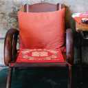 SHINEOFI Chinese Classical Chair Cushion Kneeling Pad Dragon Phoenix Pattern Square Seat Cushion Breathable Sitting Mat for Wedding and Tea Ceremony Home Decor, 42.00X42.00X1.50CM