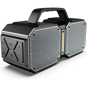 BUGANI Shock Bluetooth Speaker, Portable Bluetooth 5.3, Waterproof, 60W Super Power, Outdoor Speaker, Black(New Model)